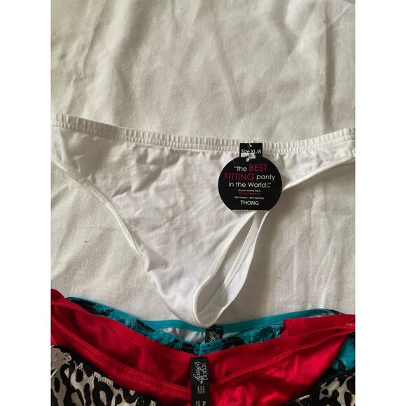 Vintage Smart & Sexy XL Thong Panties 3-Pack Animal Red White - Picture 2 of 11